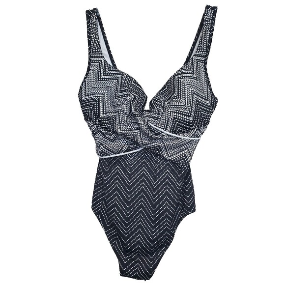 Miraclesuit Stitch Mix Escape Criss Cross One Piece Underwire Swim Suit Size 16 - Picture 1 of 8